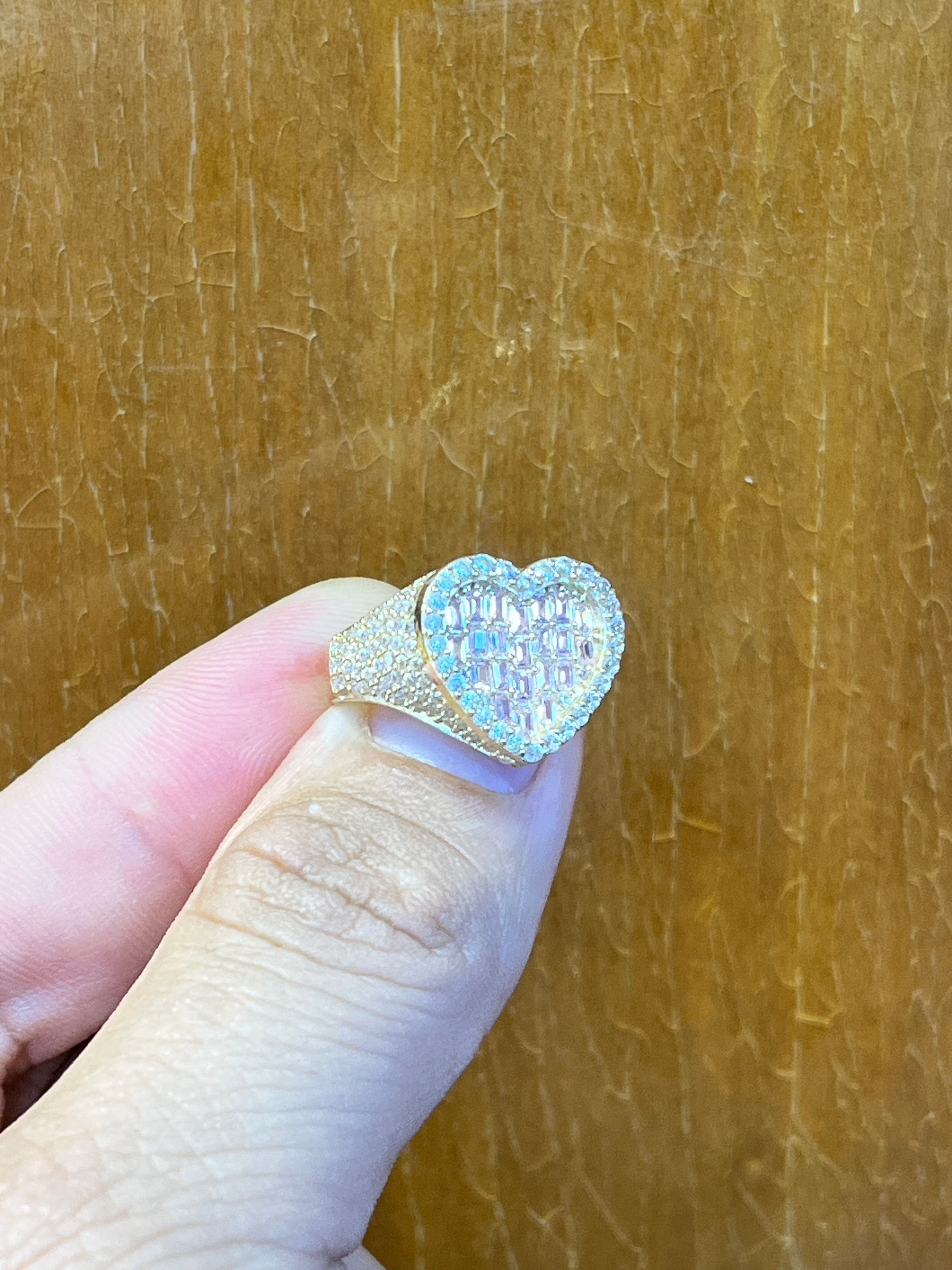 14K Heart ❤️ CZ Ring Rose Stones