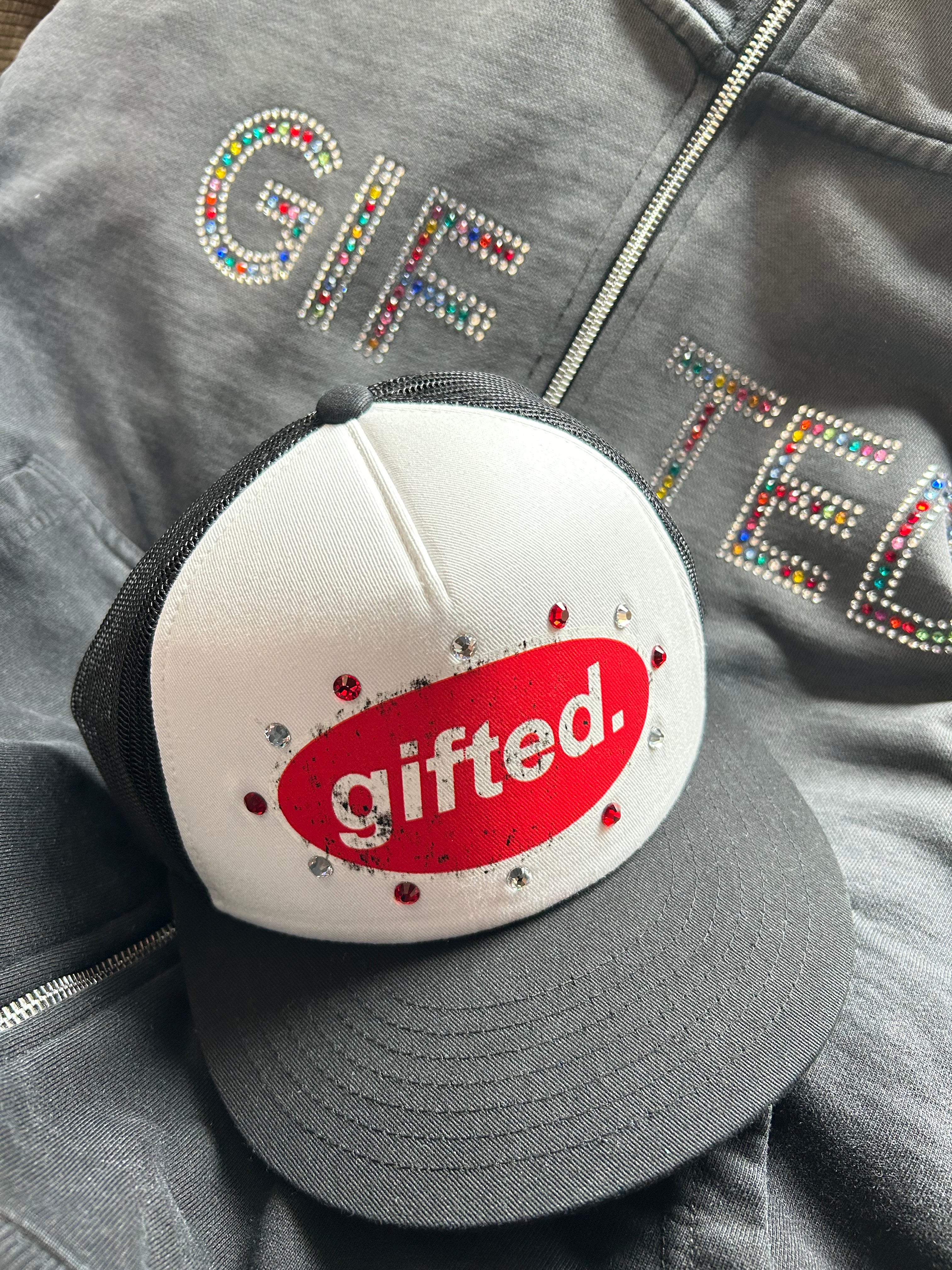 Black Gifted Red & White Cap