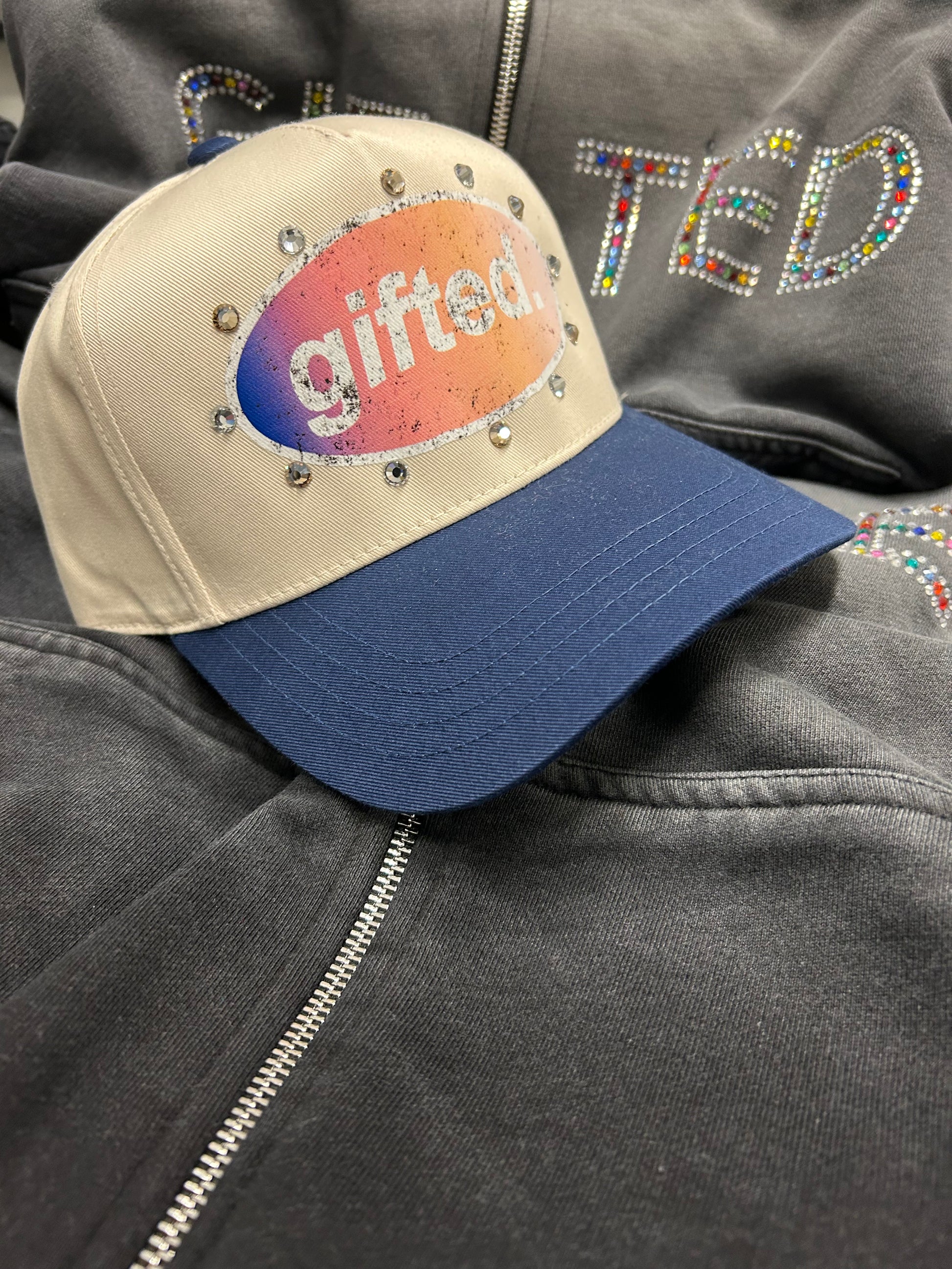 Tang and Navy Blue Gifted Cap