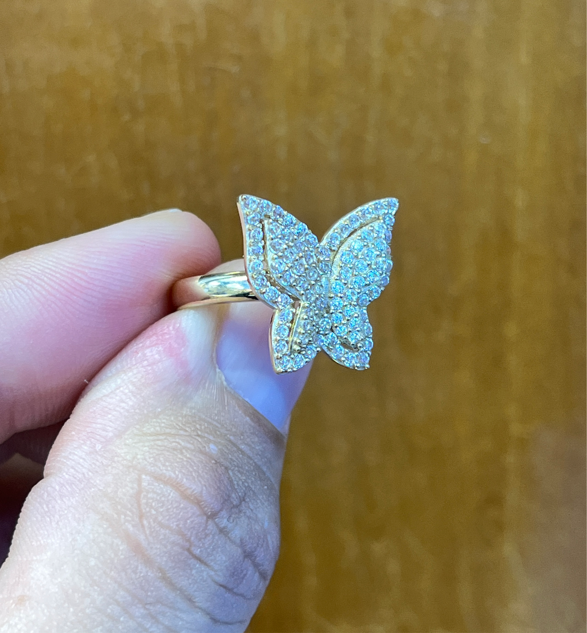 14K Butterfly CZ Ring