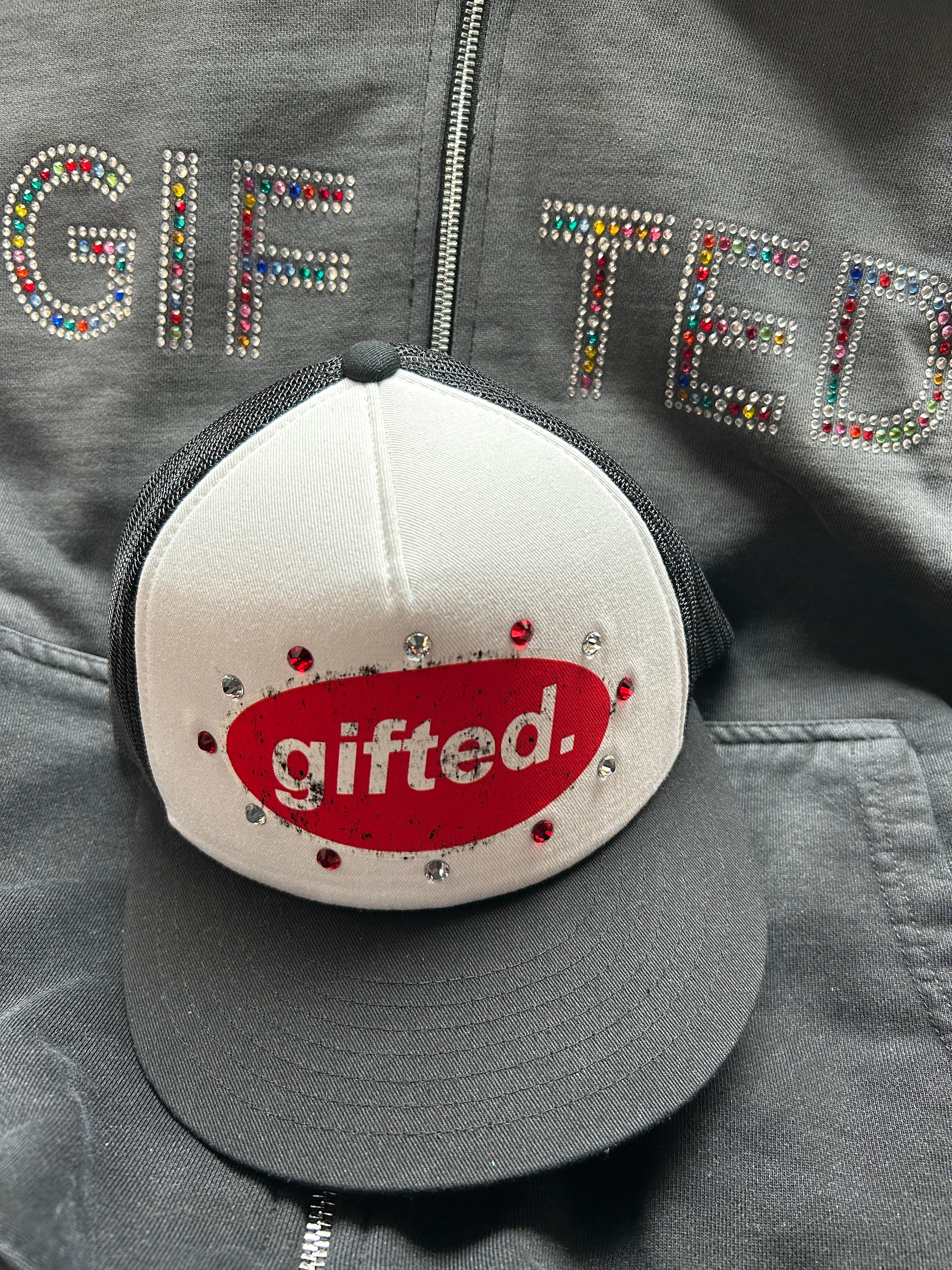 Black Gifted Red & White Cap