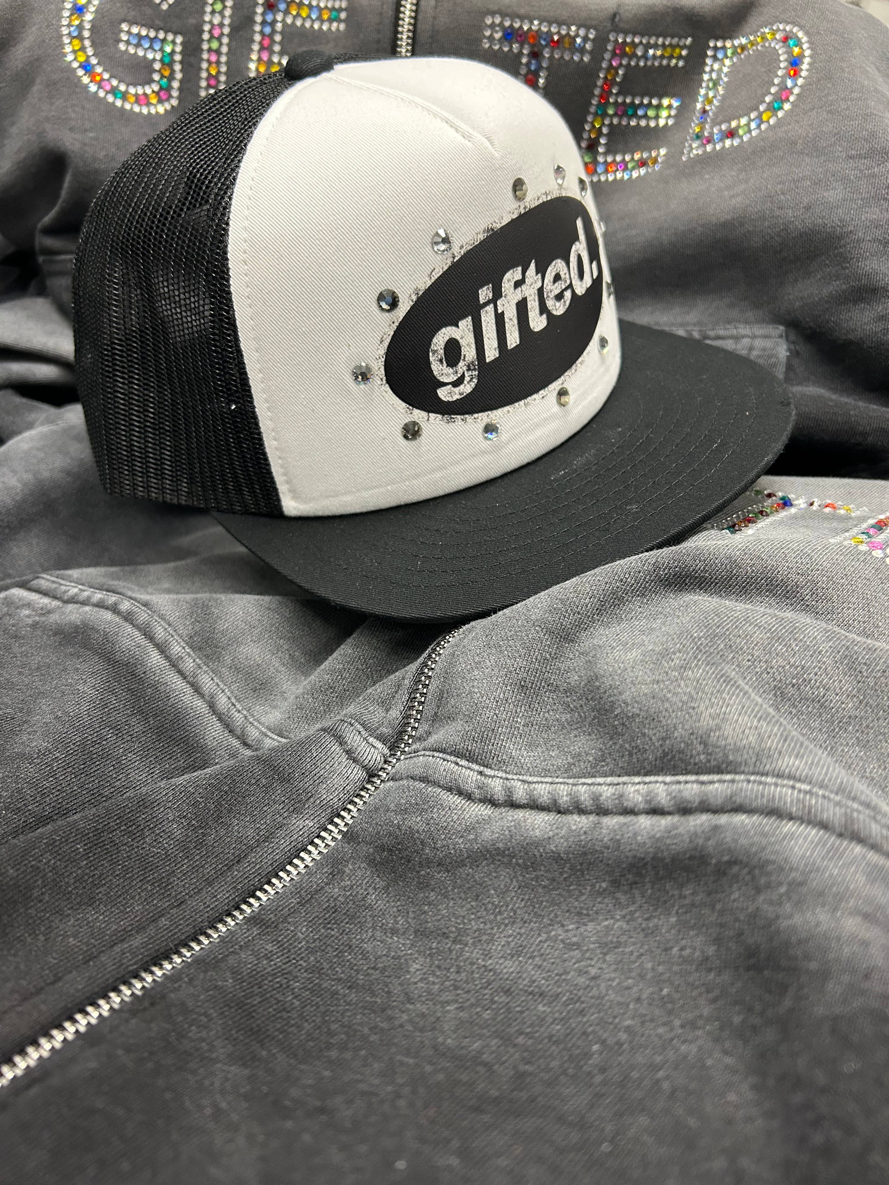 Black Gifted White Cap