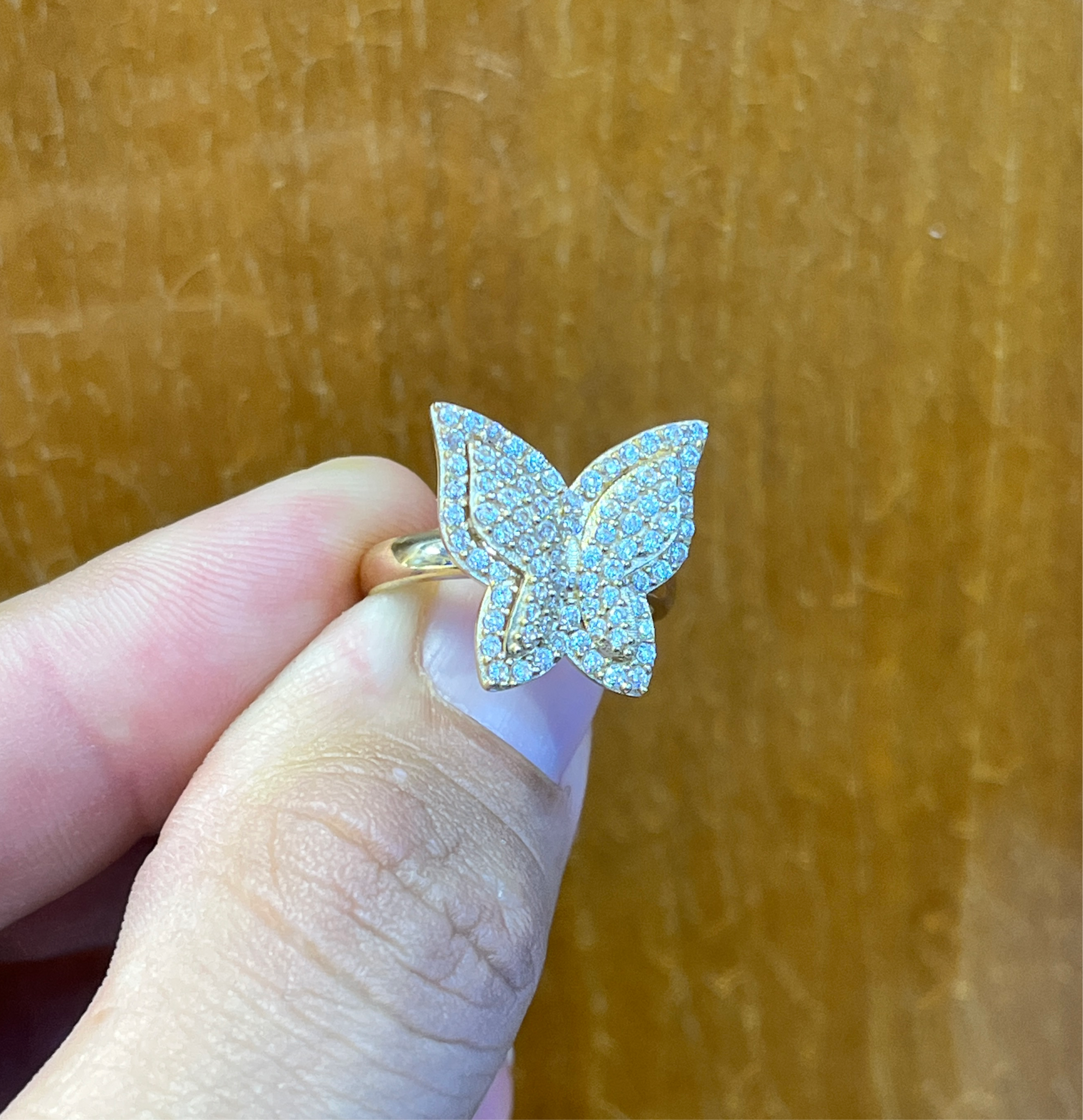 14K Butterfly CZ Ring