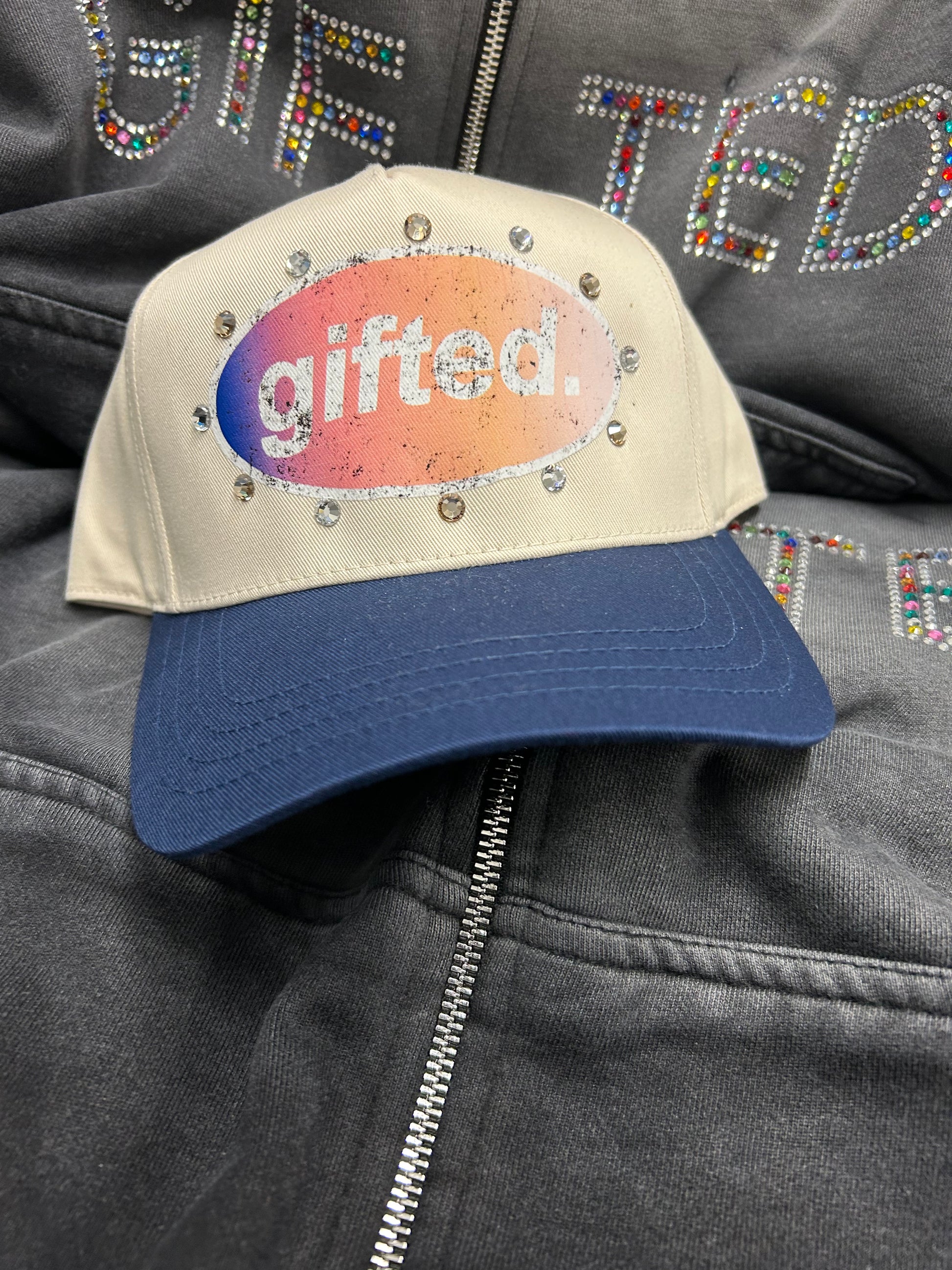 Tang and Navy Blue Gifted Cap