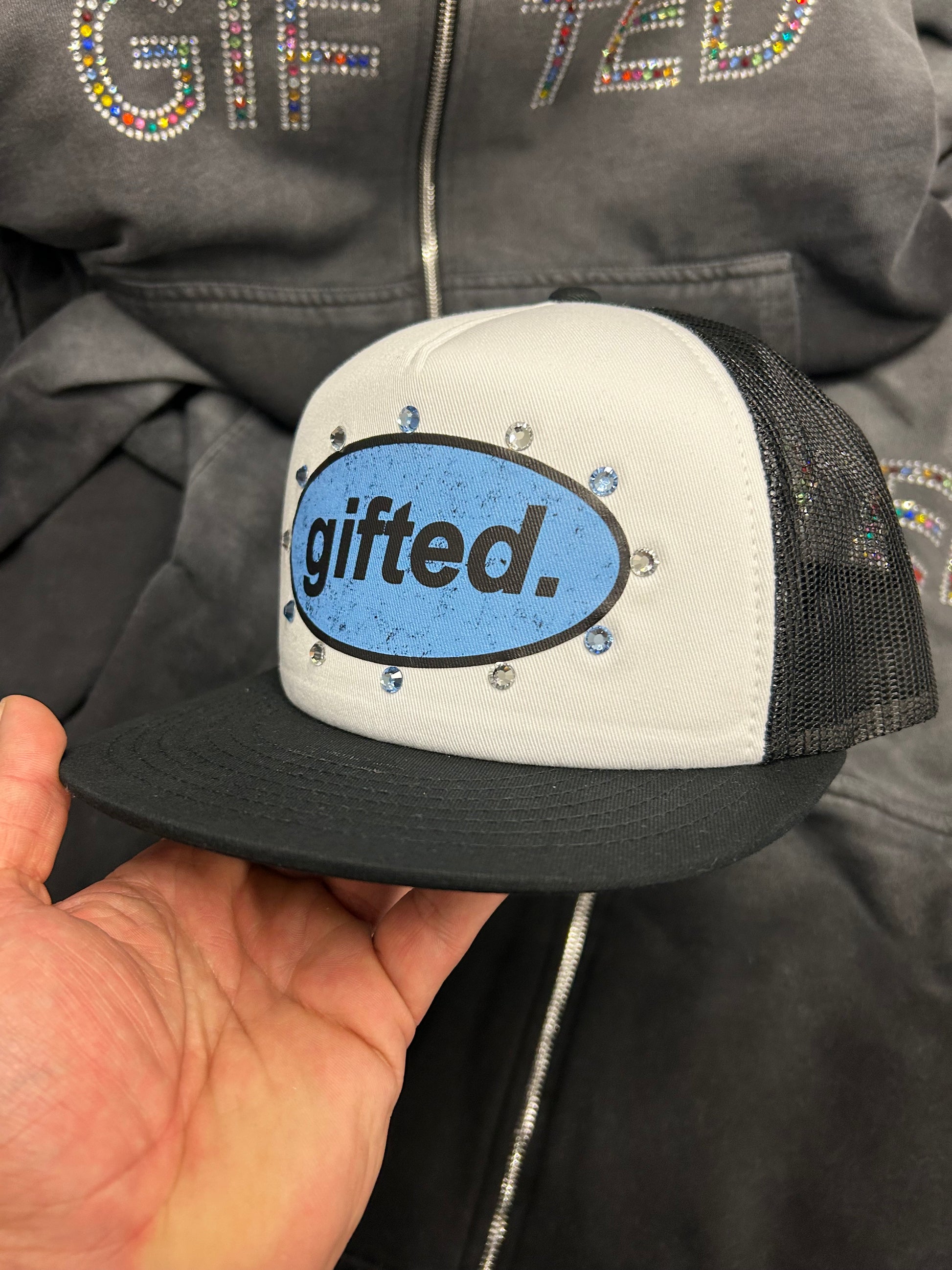 Black Gifted Blue Cap