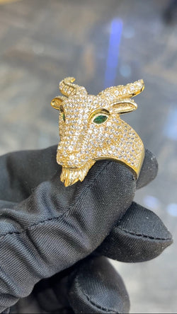 14K The GOAT 🐐 Ring CZ Stones