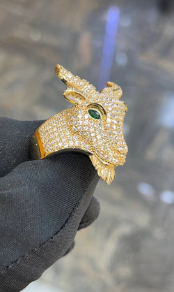 14K The GOAT 🐐 Ring CZ Stones