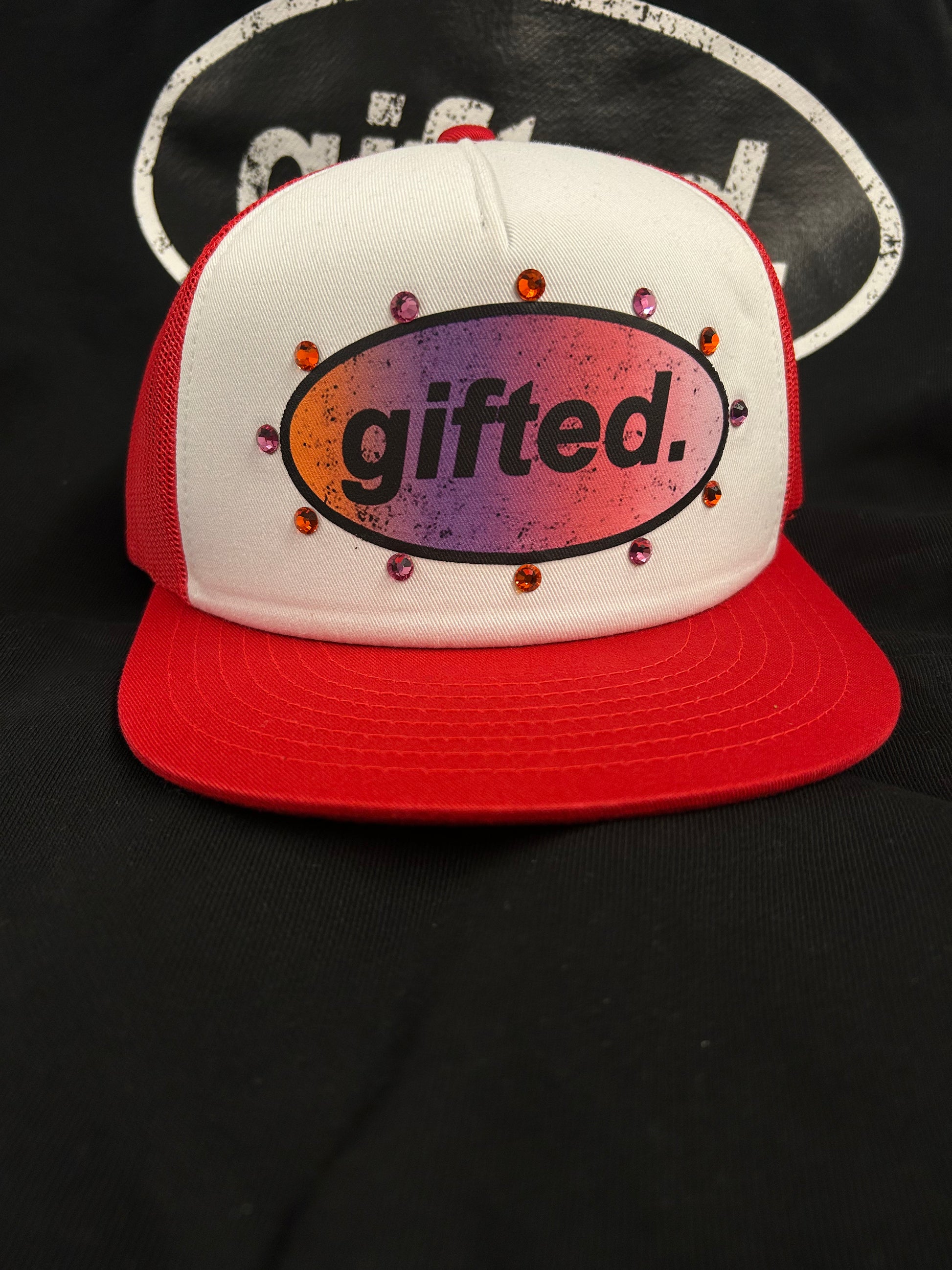 Red with Red Stones Gifted Cap